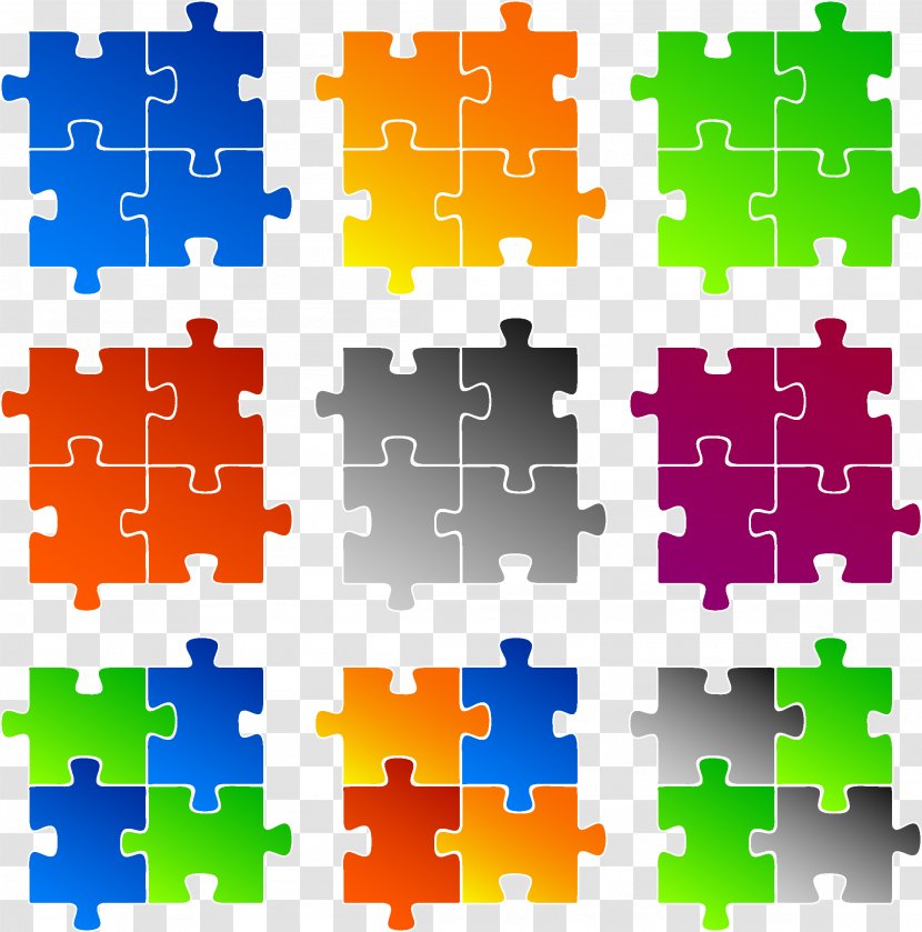 Jigsaw Puzzle Euclidean Vector Clip Art - Colorful Transparent PNG