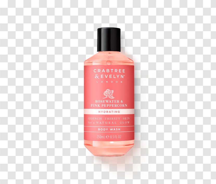 Shower Gel Rose Water Lotion Crabtree & Evelyn Body Wash Pink Peppercorn - Solvent - Skin Care Bottle Transparent PNG