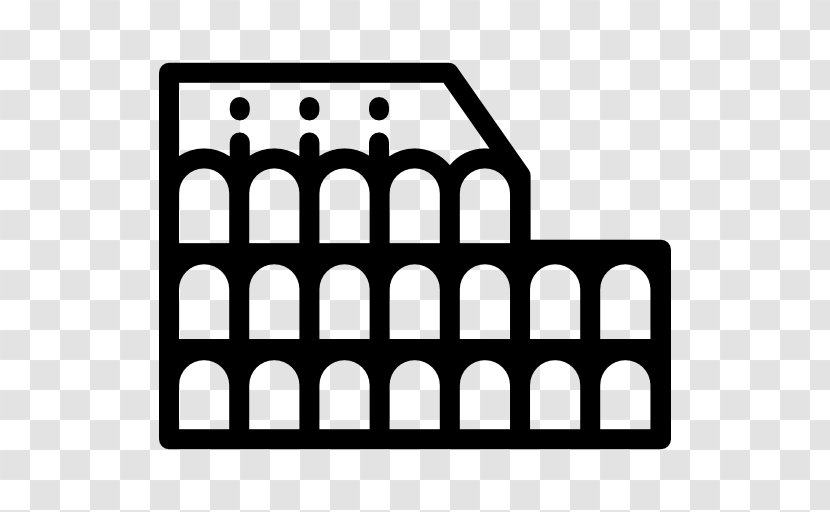 Colosseum Clip Art - Black And White - Roman Vector Transparent PNG