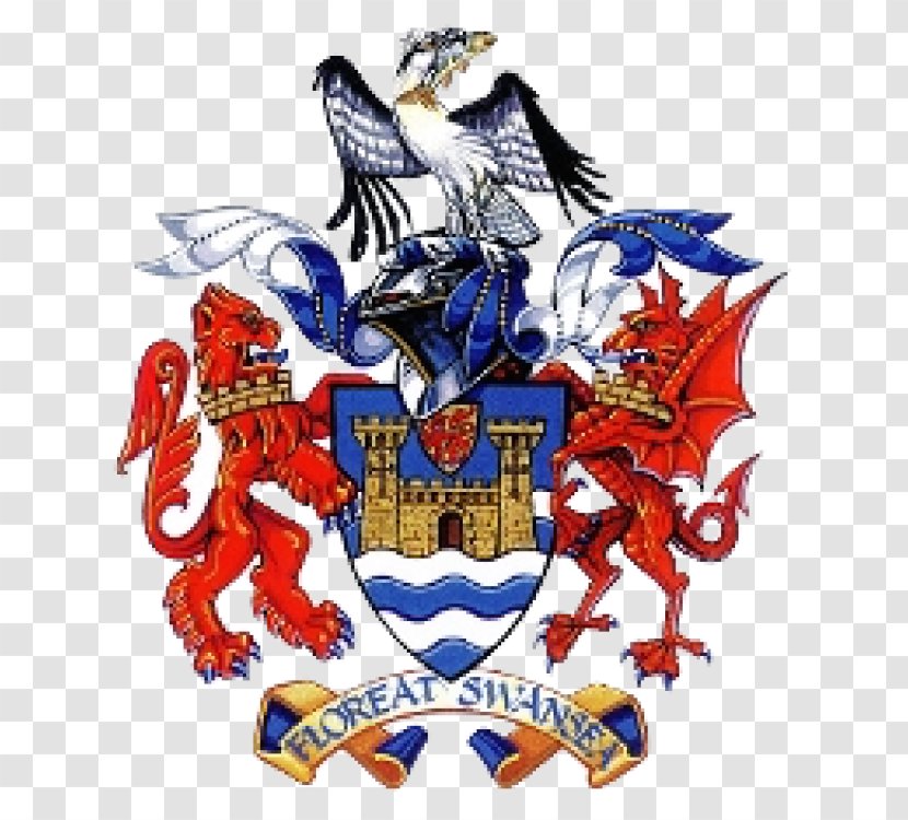 Swansea Coat Of Arms Sky Hawk Crest Heraldry - Family Transparent PNG