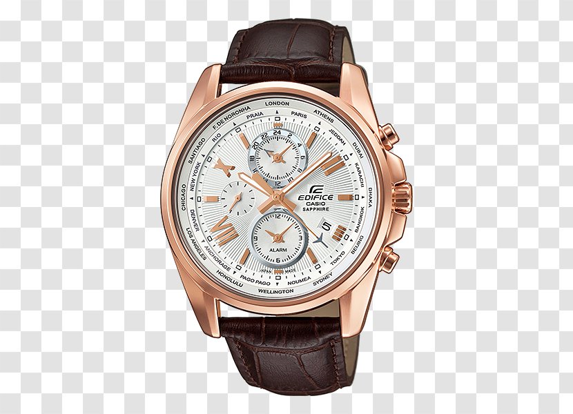 Casio Edifice Watch Leather Chronograph - Brand Transparent PNG