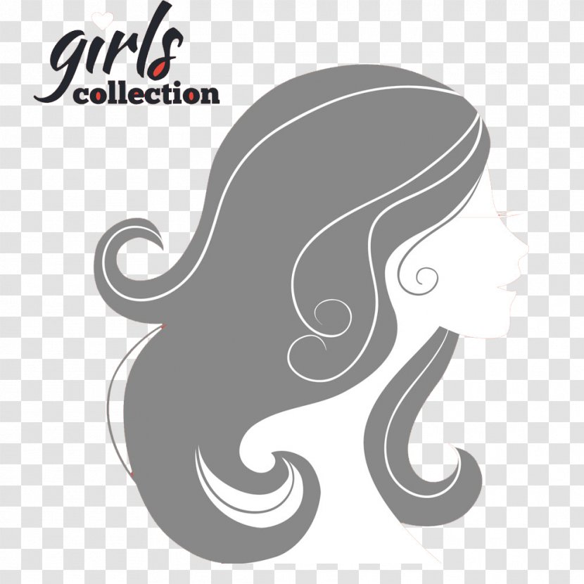 Woman Illustration - Silhouette - Hair Gray Letter Material Transparent PNG