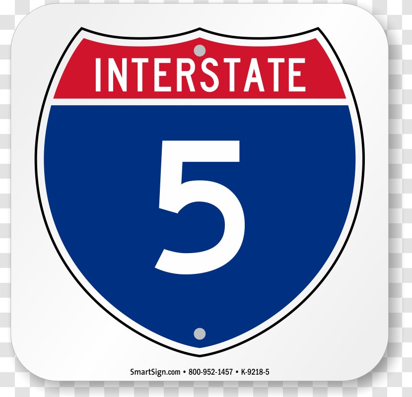 Interstate 5 In California 10 15 US Highway System - United States - Road Transparent PNG