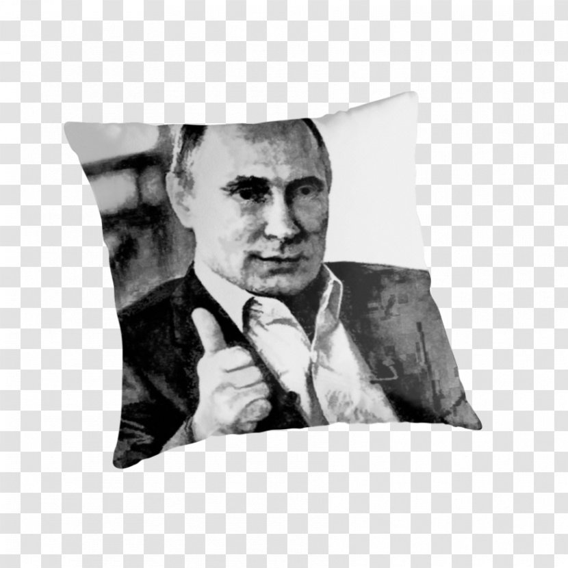 Black And White Cushion Monochrome Photography Throw Pillows - Vladimir Putin Transparent PNG
