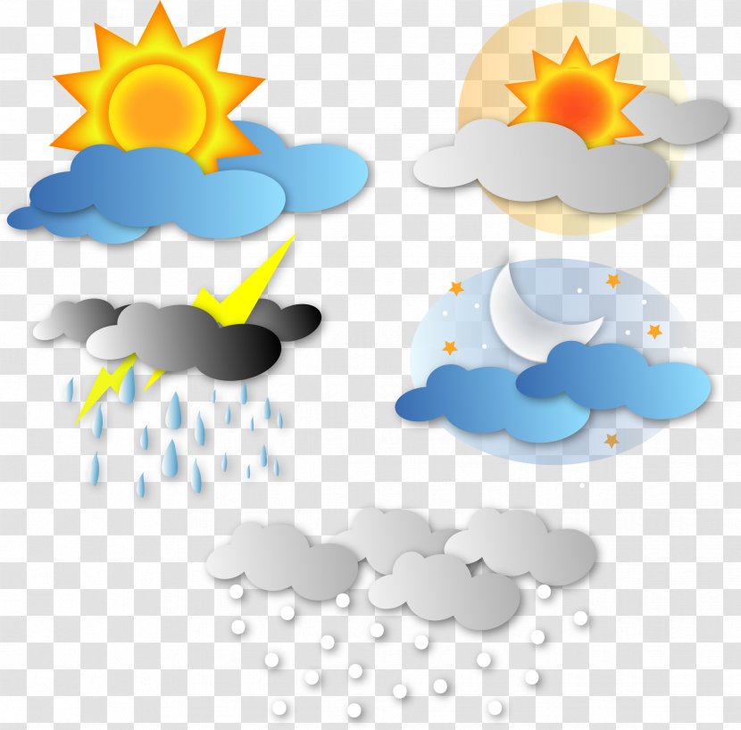 Weather Meteorology Clip Art - Storm - Vector Material A Variety Of Climate Temperature Transparent PNG