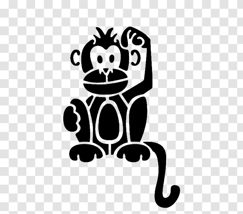 Stencil Ape Monkey Silhouette - Mammal Transparent PNG