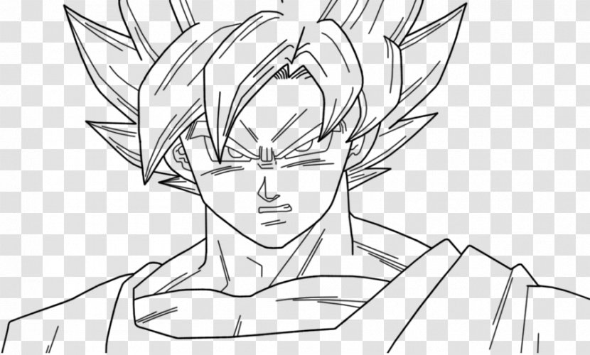 Goku Majin Buu Drawing Frieza Line Art - Heart - Rose Left Transparent PNG