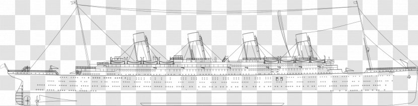 Sail RMS Titanic Plan Ship Brigantine - Line Art Transparent PNG