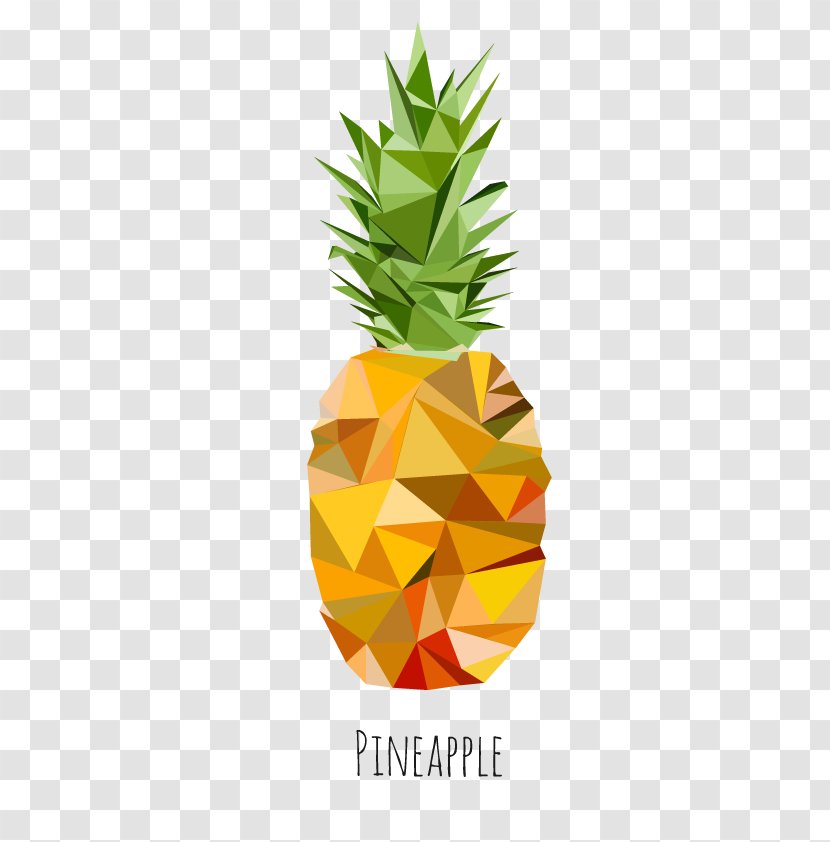 Crazy Pineapple Low Poly Illustrator Fruit - Plant Transparent PNG