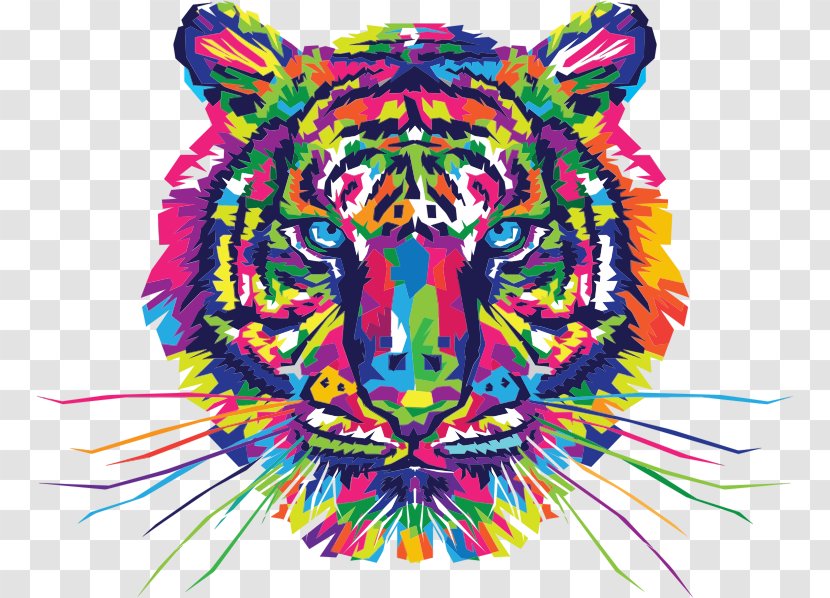 Stock.xchng Vector Graphics Art Illustration Image - Psychedelic - Rainbow Tiger Transparent PNG
