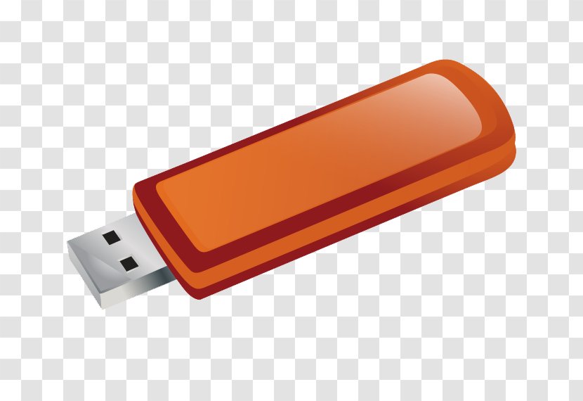 USB Flash Drive Download - Portable Application - Orange Vector Transparent PNG