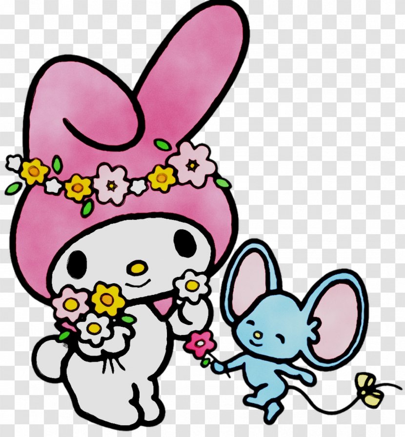 Rabbit My Melody Hello Kitty Sanrio Purin - Line Art - Fictional Character Transparent PNG