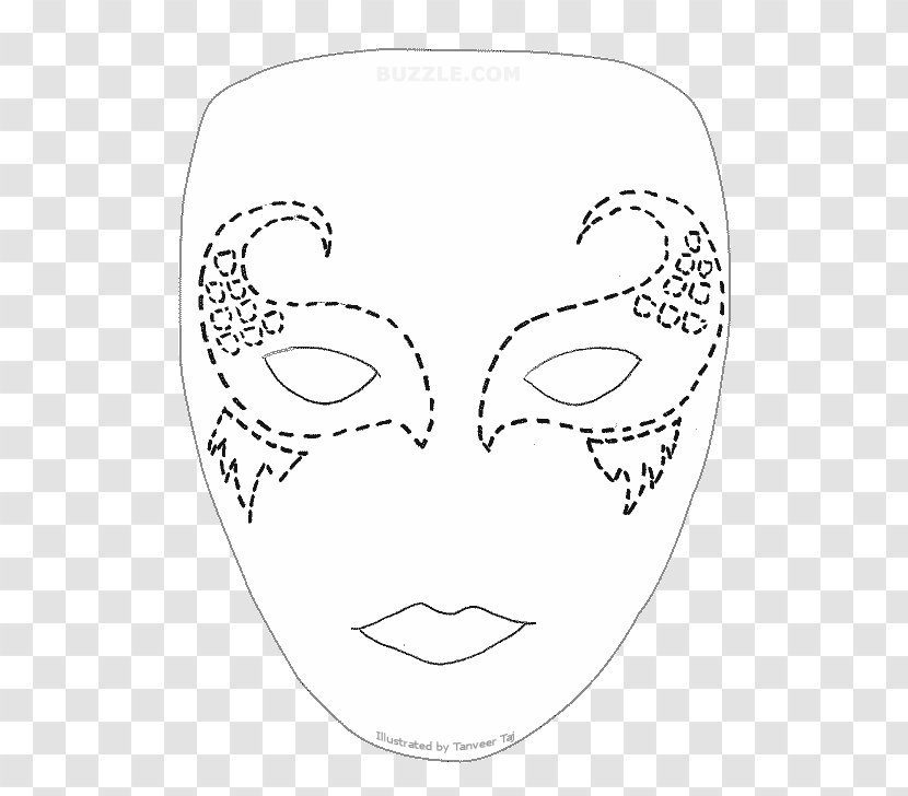 Lion Mask Traditional African Masks Template Pattern - Silhouette Transparent PNG