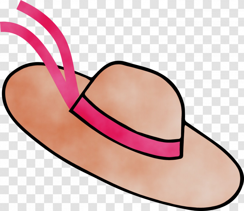 Hat Shoe Sandal Pink M Line Transparent PNG