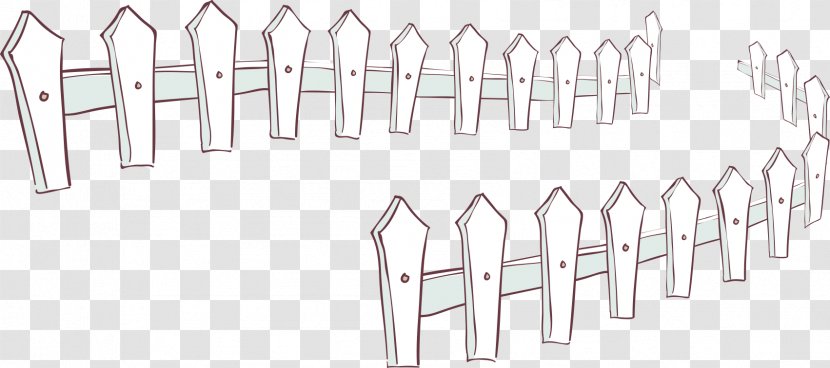 Cartoon Palisade Illustration - Clothes Hanger - White Picket Fence Transparent PNG