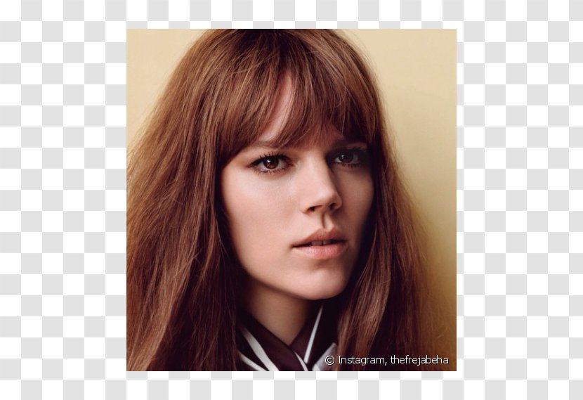 Freja Beha Erichsen Bangs Vogue Long Hair - Silhouette Transparent PNG