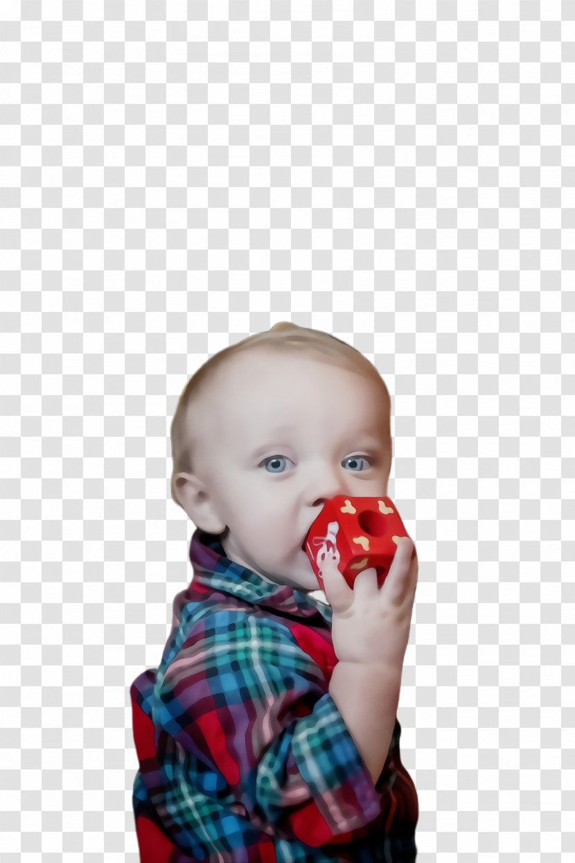 Child Red Toddler Nose Plaid - Baby Transparent PNG