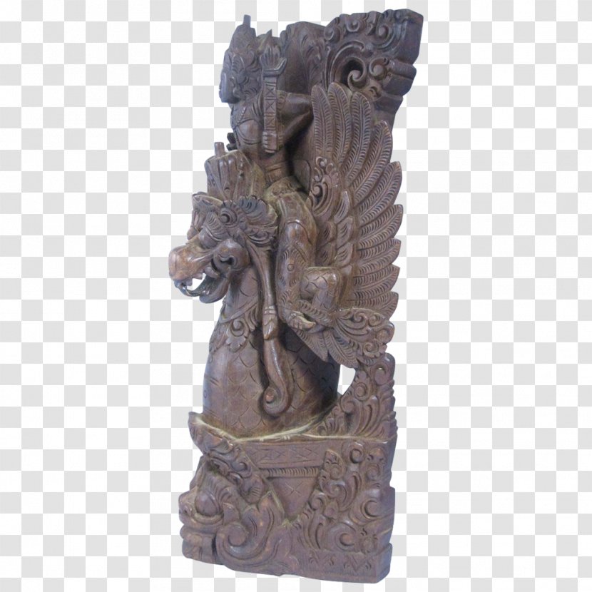 Vishnu Wood Carving Statue Garuda - Stone Transparent PNG