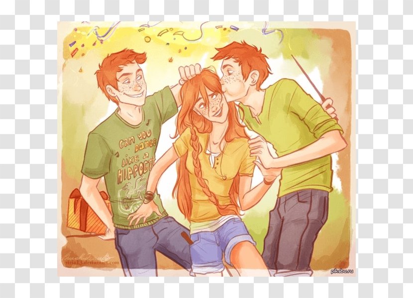 Ginny Weasley Ron Hermione Granger Percy Molly - Watercolor - Harry Potter Transparent PNG