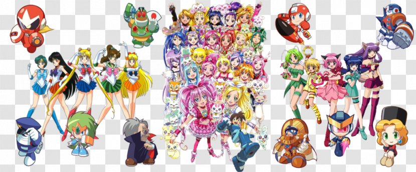 Pretty Cure All Stars Mega Man Powered Up Art Crossover - Film - Dream Transparent PNG