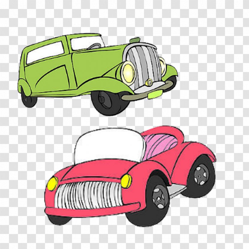 Cartoon - Transport - Two Cars Transparent PNG