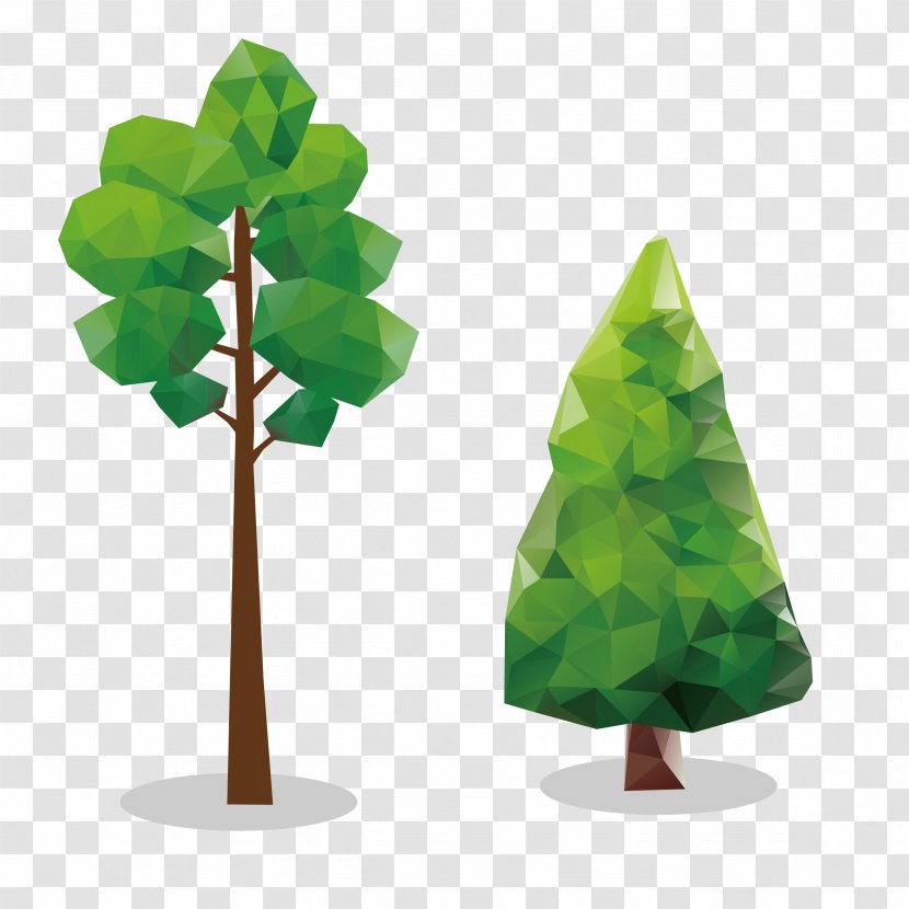 Tree Euclidean Vector - Illustrator - Diamond Texture Green Plants Transparent PNG