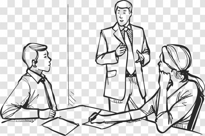 Drawing Businessperson Meeting - Frame Transparent PNG