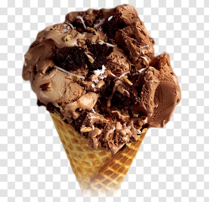 Chocolate Ice Cream Sundae Cones Brownie - Fudge - Iced Transparent PNG