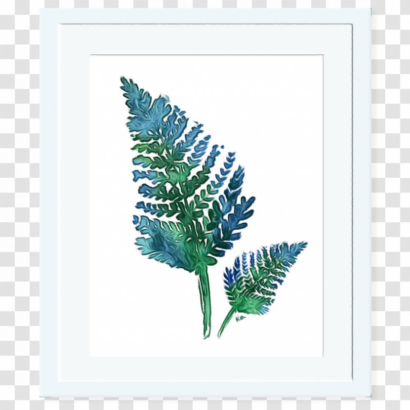 Watercolor Floral Background - Plant Stem - Pine Ferns And Horsetails Transparent PNG