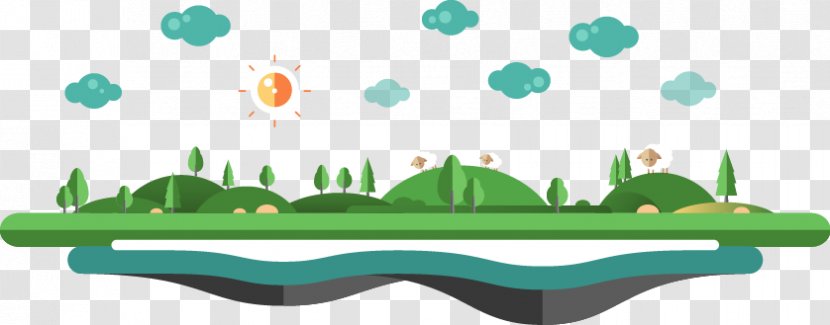 Flat Design Travel Stock Illustration - Behance - Creative Cartoon Building Island Mountains Tree Transparent PNG