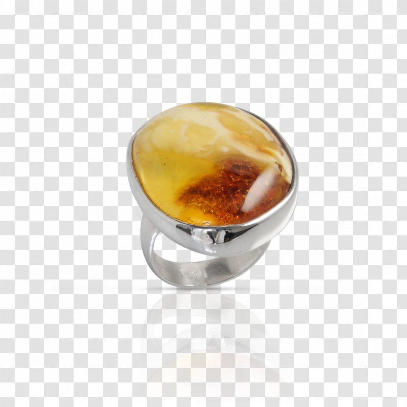 Amber Ring Silver Body Jewellery - Gemstone Transparent PNG