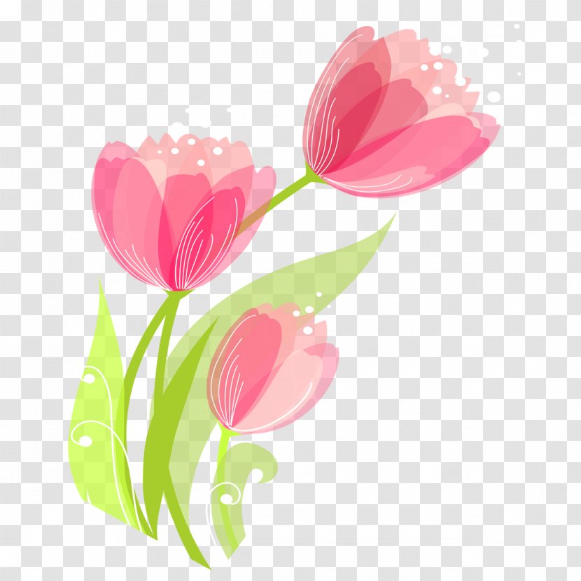 Tulip Flower Three-dimensional Space - Arranging - Art Flowers Free Pictures Transparent PNG