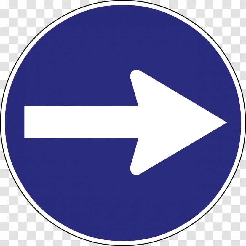 Turn Right Traffic Sign Arrow - Blue - Signs Transparent PNG