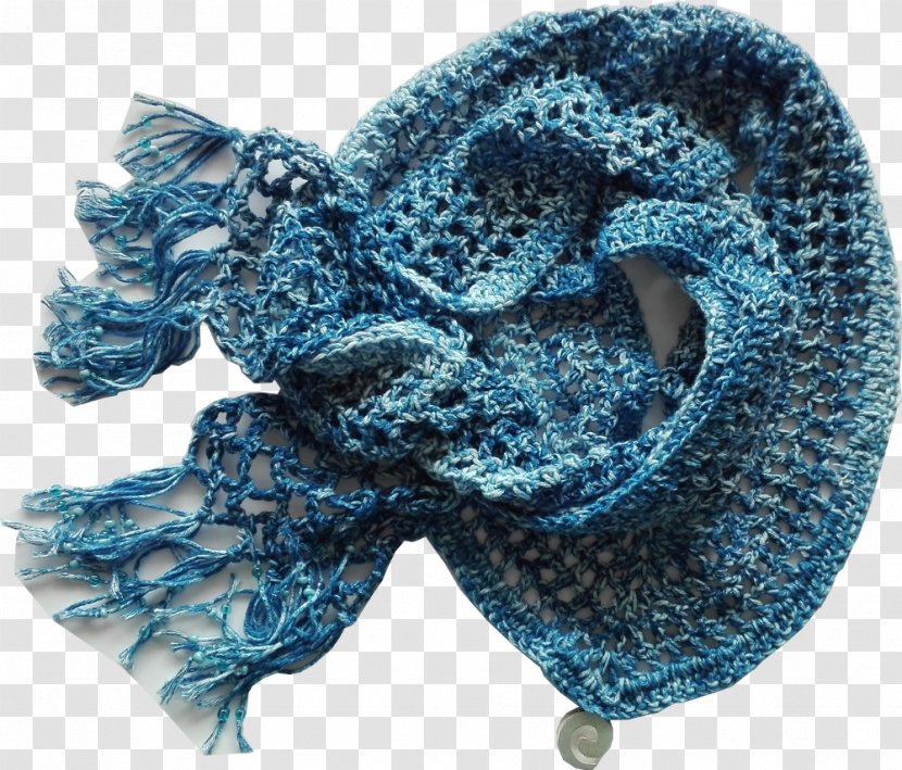 Scarf Wool Crochet Turquoise - V Shape Transparent PNG