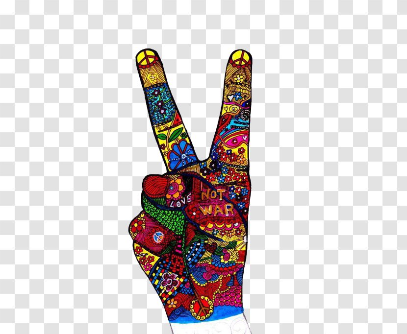 1960s Peace Symbols Hippie Art - Flower - Graffiti Hands Transparent PNG