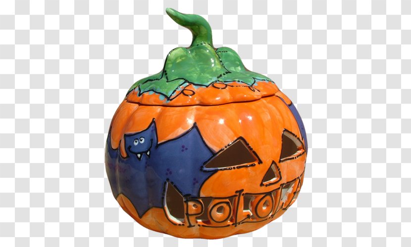 Jack-o'-lantern Pumpkin Gourd Pottery Ceramic - Fruit - Painted Transparent PNG