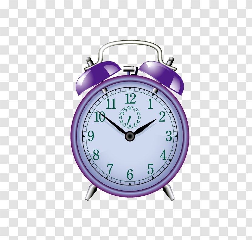 Alarm Clock Time Clip Art - Royaltyfree - Purple Transparent PNG