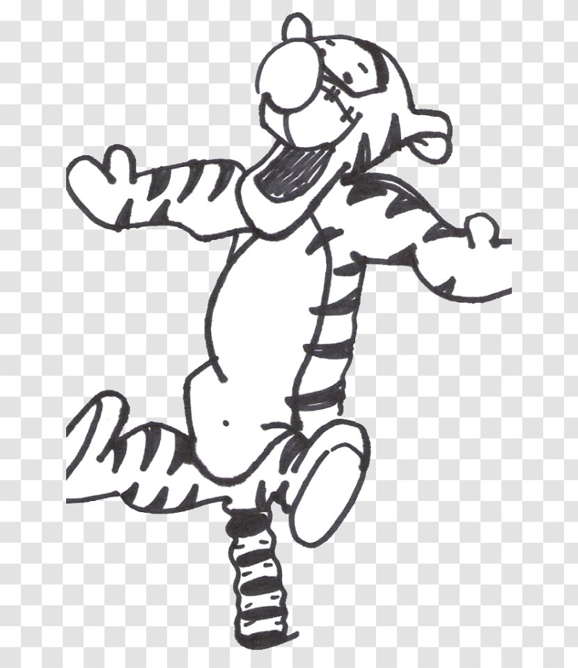 Tigger Winnie-the-Pooh Black And White Piglet Coloring Book - Hand - Winnie The Pooh Transparent PNG