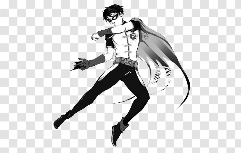 Legendary Creature Sketch Black Illustration Shoe - Watercolor - Young Justice Robin Transparent PNG