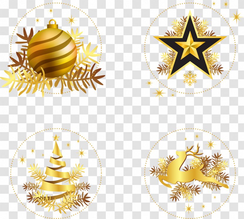 Gold Christmas Euclidean Vector - Body Jewelry - Material Transparent PNG