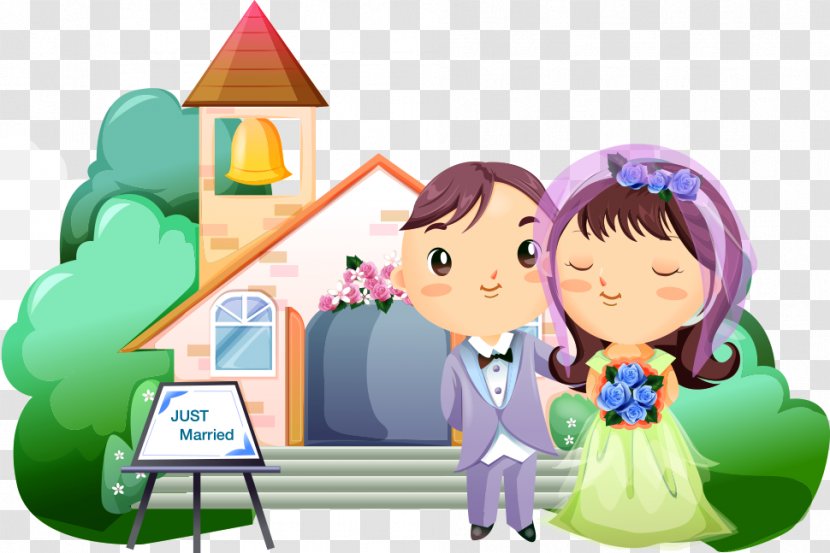 Romance Cartoon Animation Drawing Wallpaper - Photography - Vector Married Couple Transparent PNG