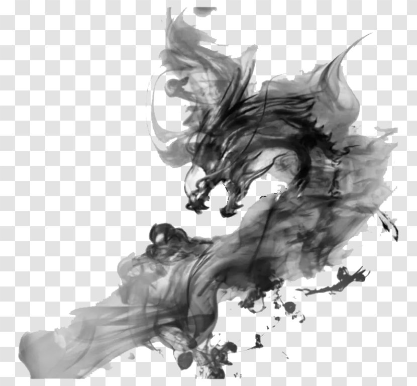 China Chinese Dragon Calligraphy Characters - Silhouette Transparent PNG