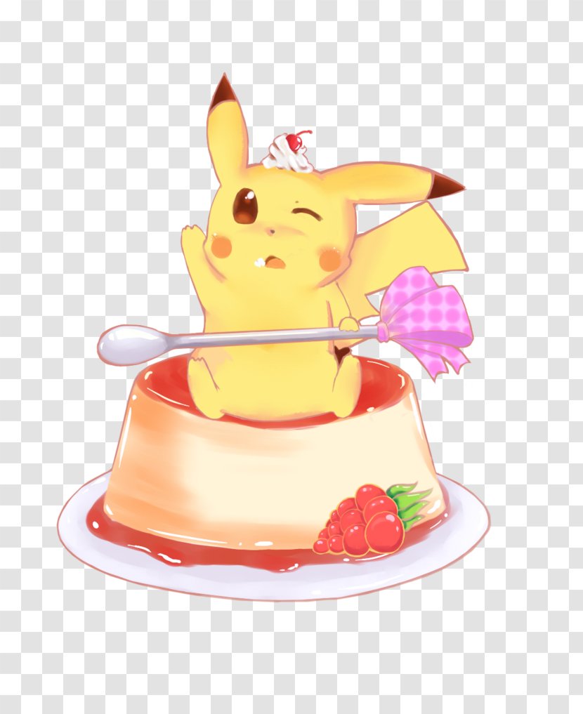Pikachu Flan Cupcake Kawaii - Cake Decorating Transparent PNG