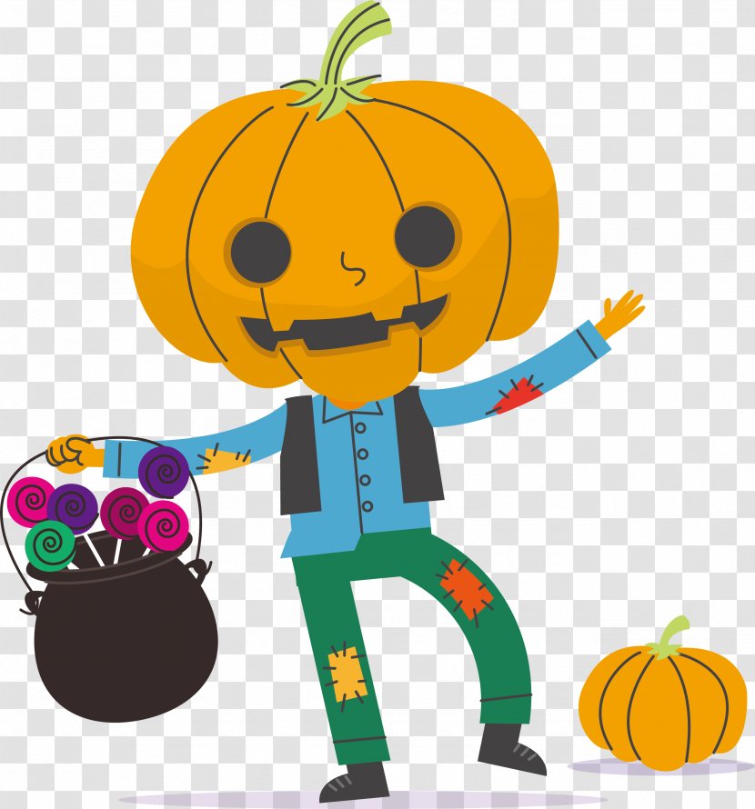 Candy Pumpkin Halloween Jack-o'-lantern Vector Graphics - Ghost - Background Transparent PNG