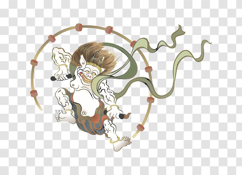 Kennin-ji Raijin 風神雷神図 Fūjin - Flower - Asakusa Transparent PNG