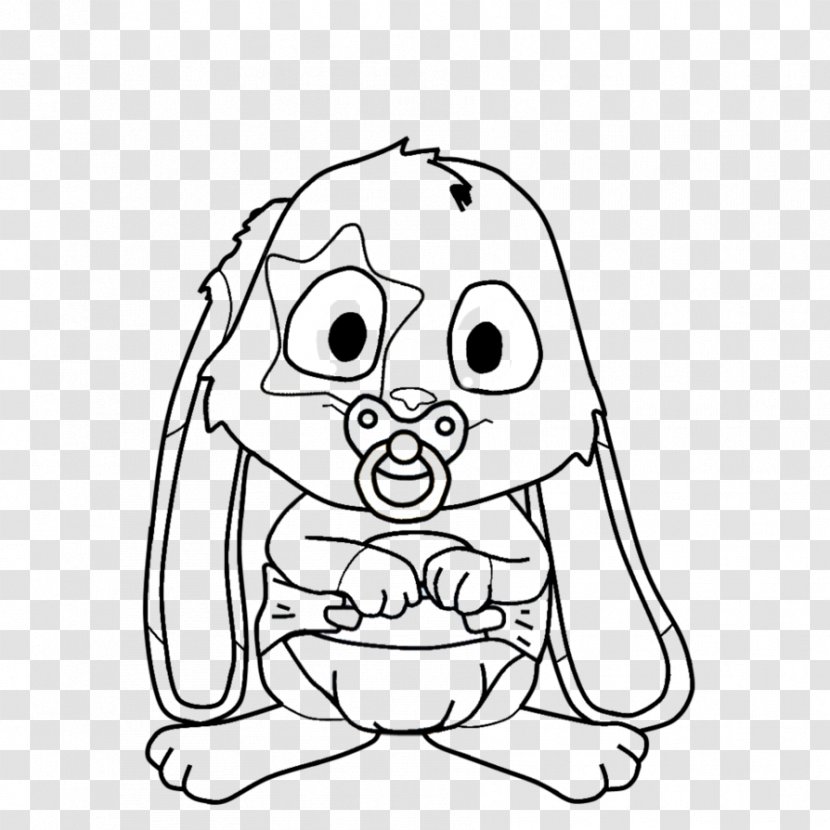 Babs Bunny Dog Black And White Snuggle Bunnies Clip Art - Silhouette - Cartoon Hand-painted Rabbit Cute Selling Sprouting Transparent PNG