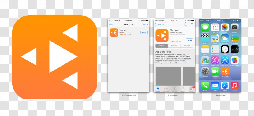 App Store Template - Orange - Promotional Advertising Design Three-dimensional T Transparent PNG