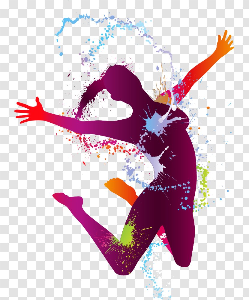 Human Body Graphic Design Adobe Illustrator Art - Vector Jumping Woman Transparent PNG