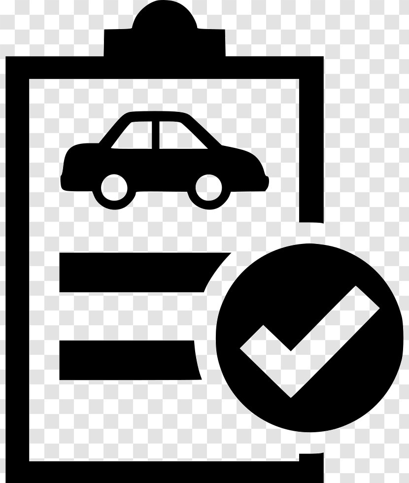 Car Vehicle Inspection Clip Art - Monochrome - Sign Board Transparent PNG