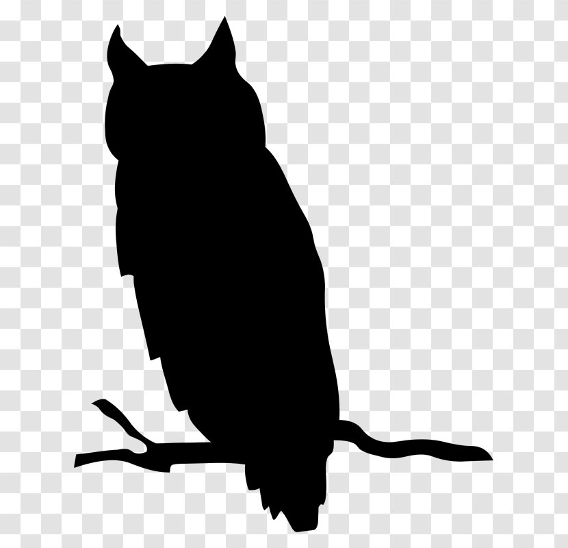 Owl Silhouette Clip Art - Black Cat Transparent PNG